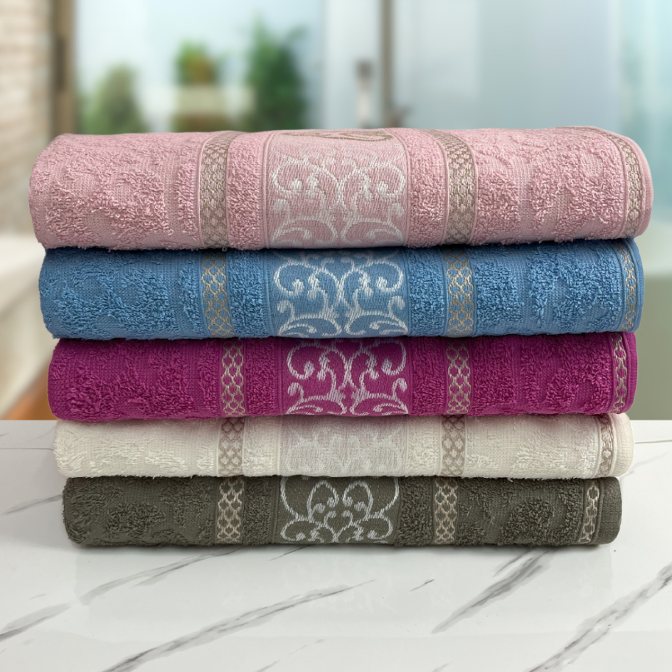 Kit com 5pçs Toalha de Banho Ele E Ela 75x145cm 100% Algodão – Kihertex