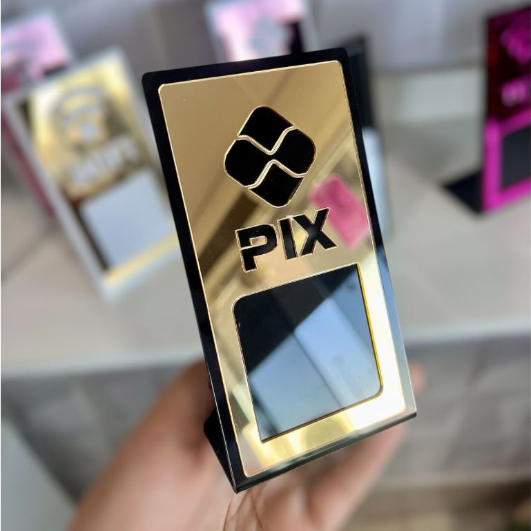 Plaquinha Display Acrilico QR Code Pagamento Wifi 