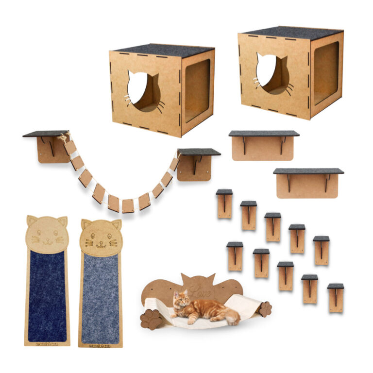Kit Playground Para Gato Completo 18 Peças 4mm em