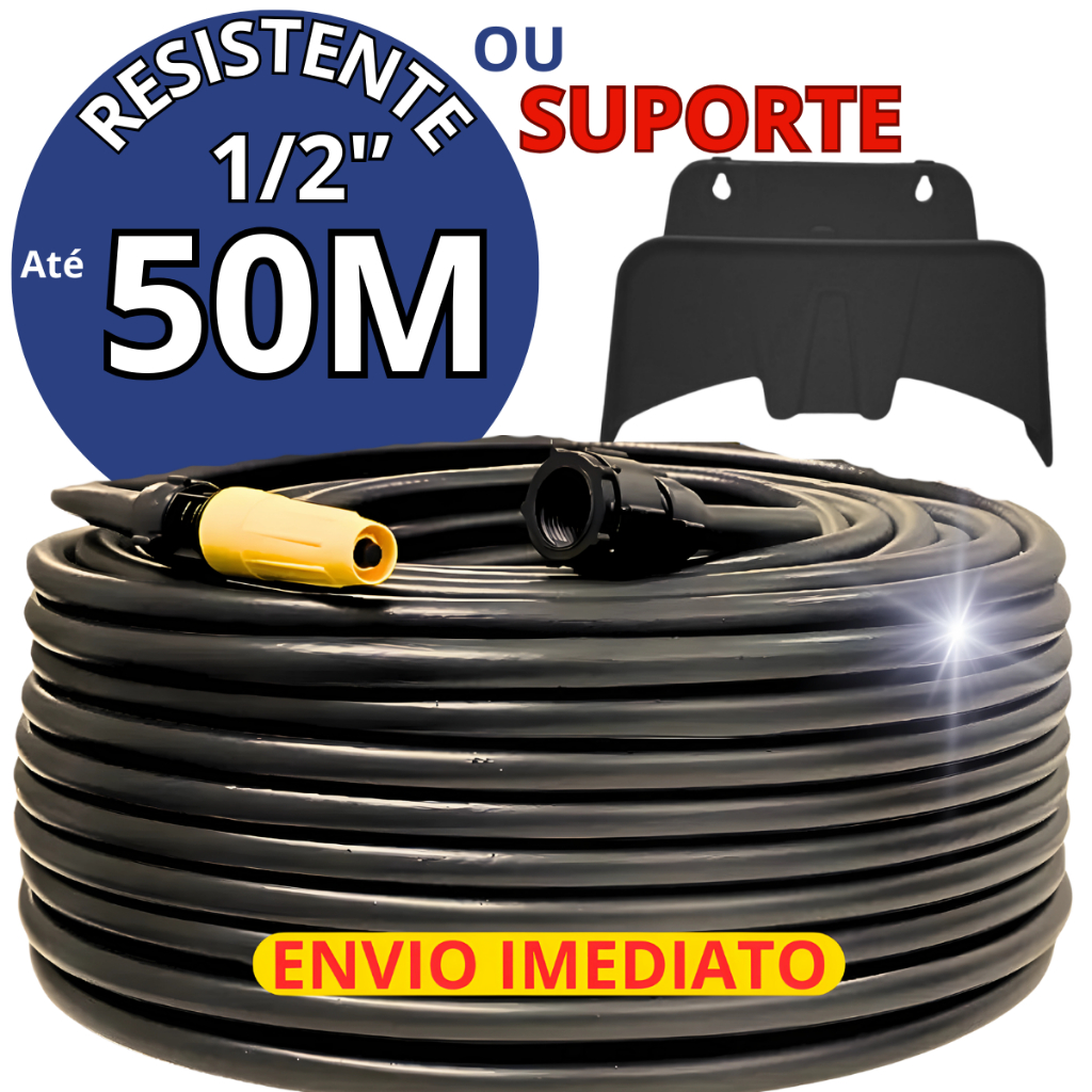Mangueira de Jardim 5, 10, 15, 20, 30, 50 metros 1/2 Antitorção Antidobra Resistente Reforçada Gross