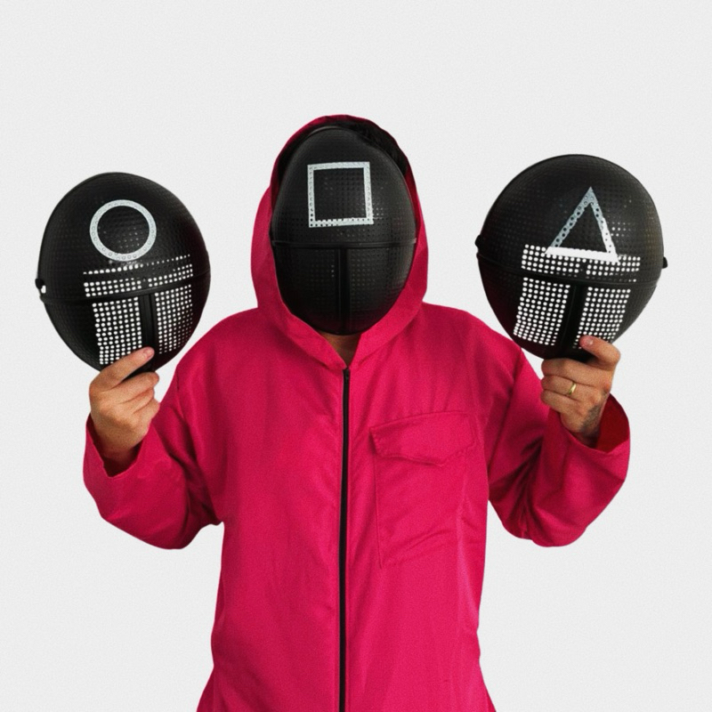 Fantasia Round 6 Seriado Coreano Macacão Pink Soldiers Halloween Carnaval