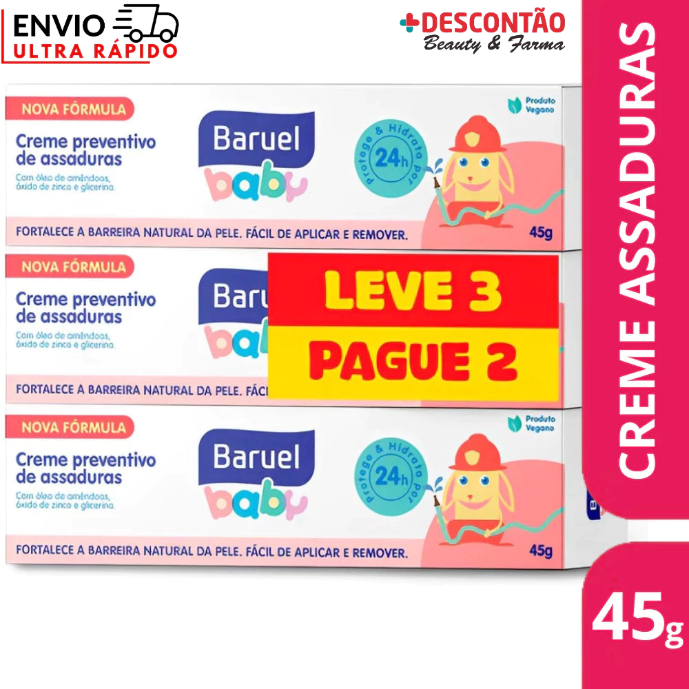 Kit 3 Creme Preventivo de Assaduras 45g Leve 3 Pague 2 Pomada – Baruel Baby