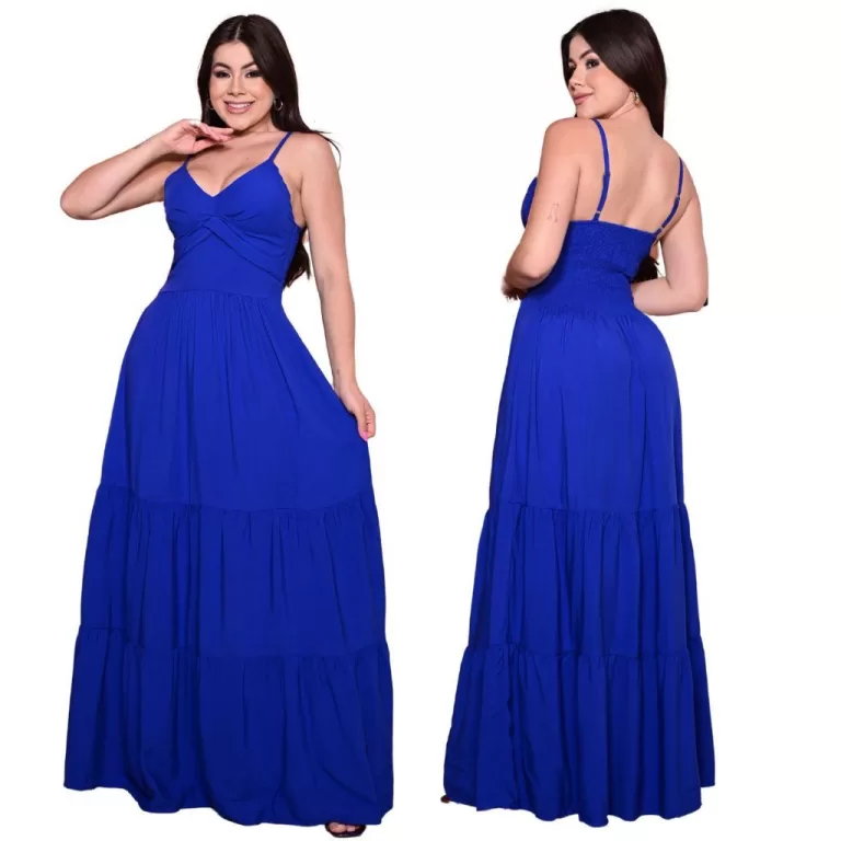 Vestido Longo Feminino Liso Moda Festa Madrinha Al