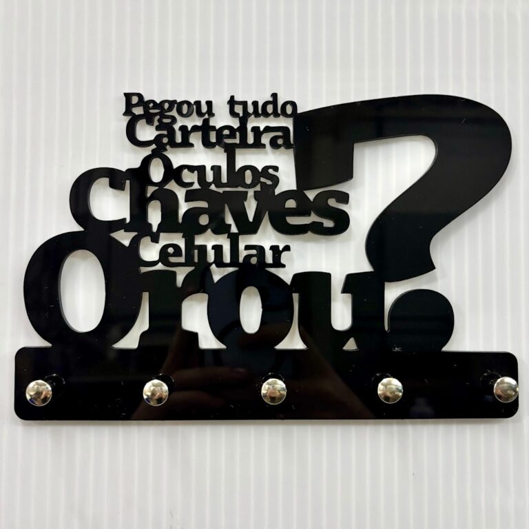 Porta Chaves para Parede Decoração em Acrilico P