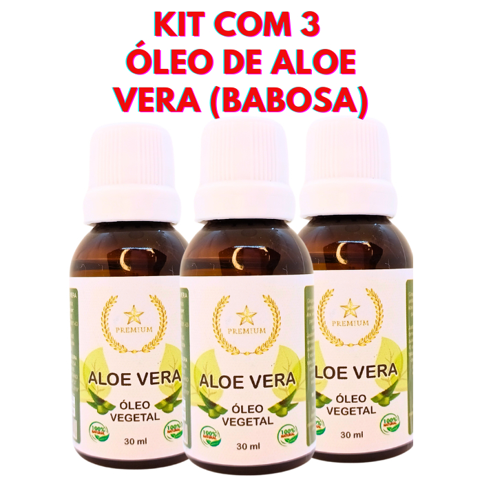 Kit 3 Óleo de Aloe Vera Babosa para Cicatrizaçã