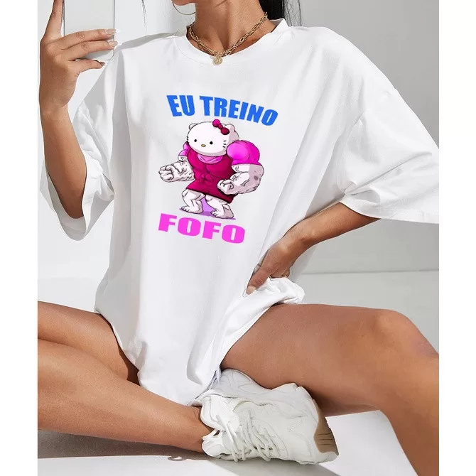 Camiseta academia Treino Hello Kitty| Eu Treino &#