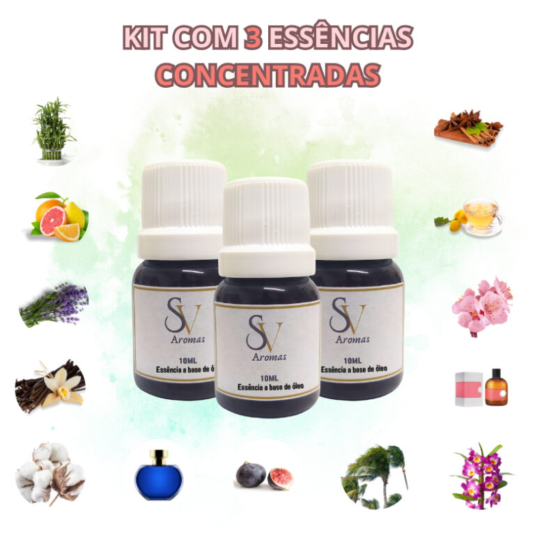 KIT 3 Essência Base de Óleo Concentrada Premium 