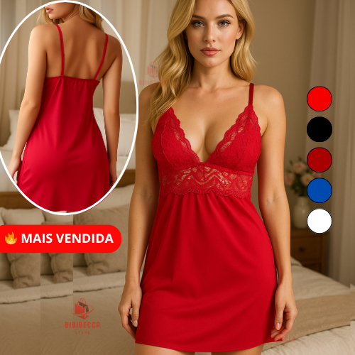 Camisola Sexy Renda Sensual P ao GG Alça Reguláv