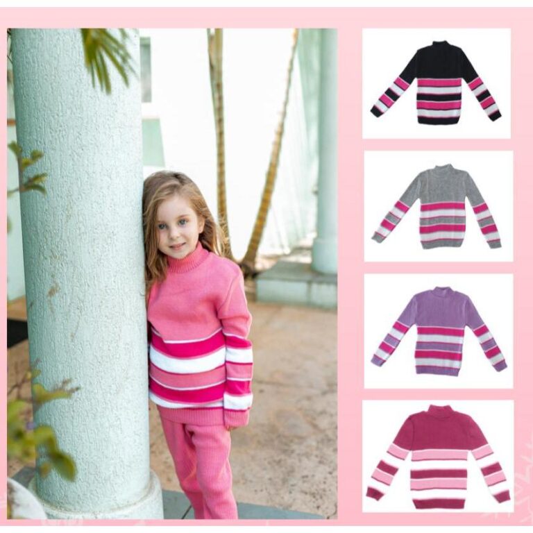 Blusa Cacharrel Lã Infantil Menina Manga Longa Di
