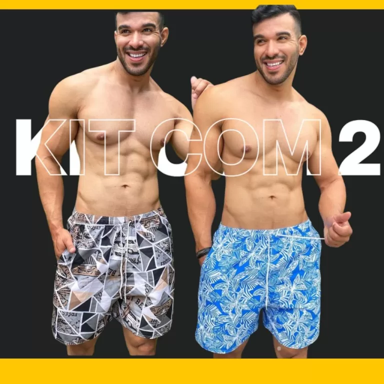 Kit com 2 Bermuda Tactel Masculino Qualidade Premi
