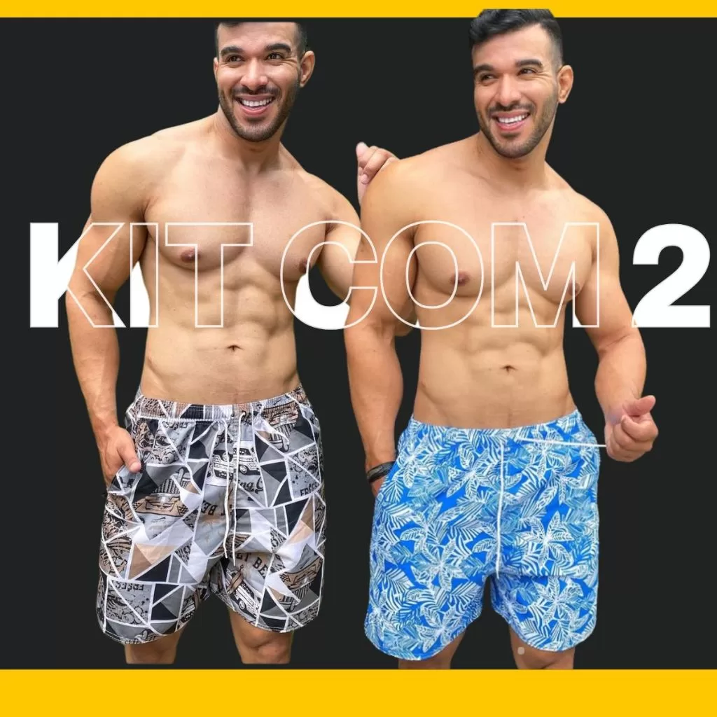 Kit com 2 Bermuda Tactel Masculino Qualidade Premium