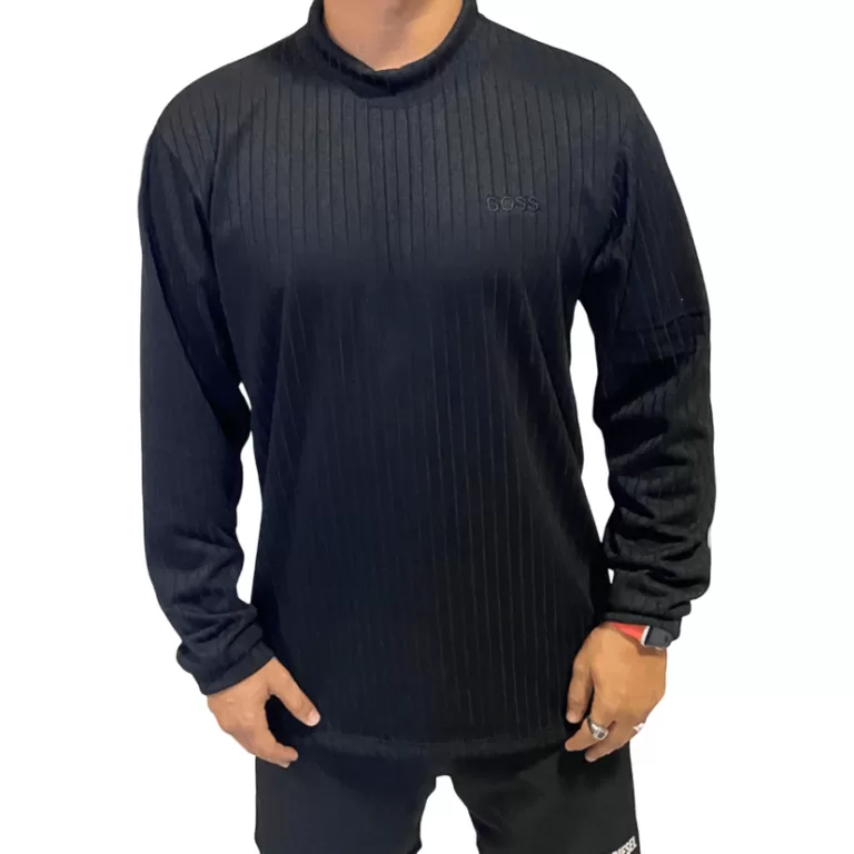 Súeter Masculina Algodão Preta