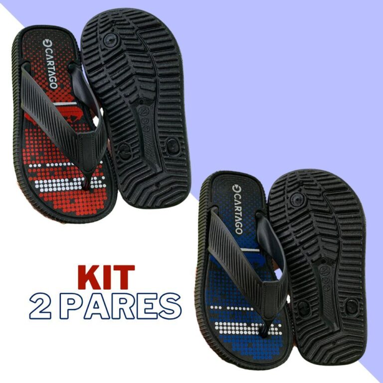 Kit 2 Pares De Chinelo Sandália Infantil Masculin