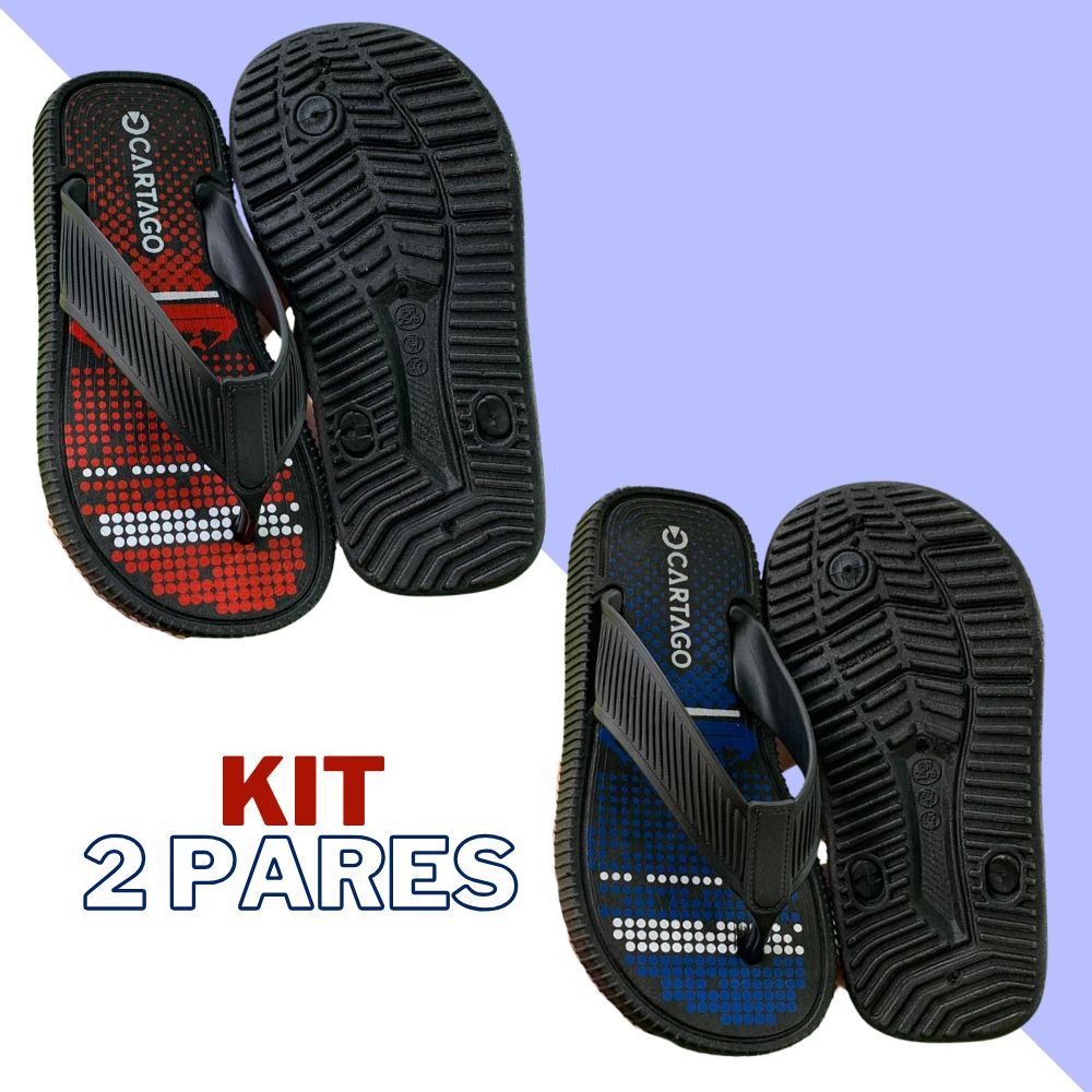 Kit 2 Pares De Chinelo Sandália Infantil Masculino Para Meninos Macio Confortável Para o Verão Praia