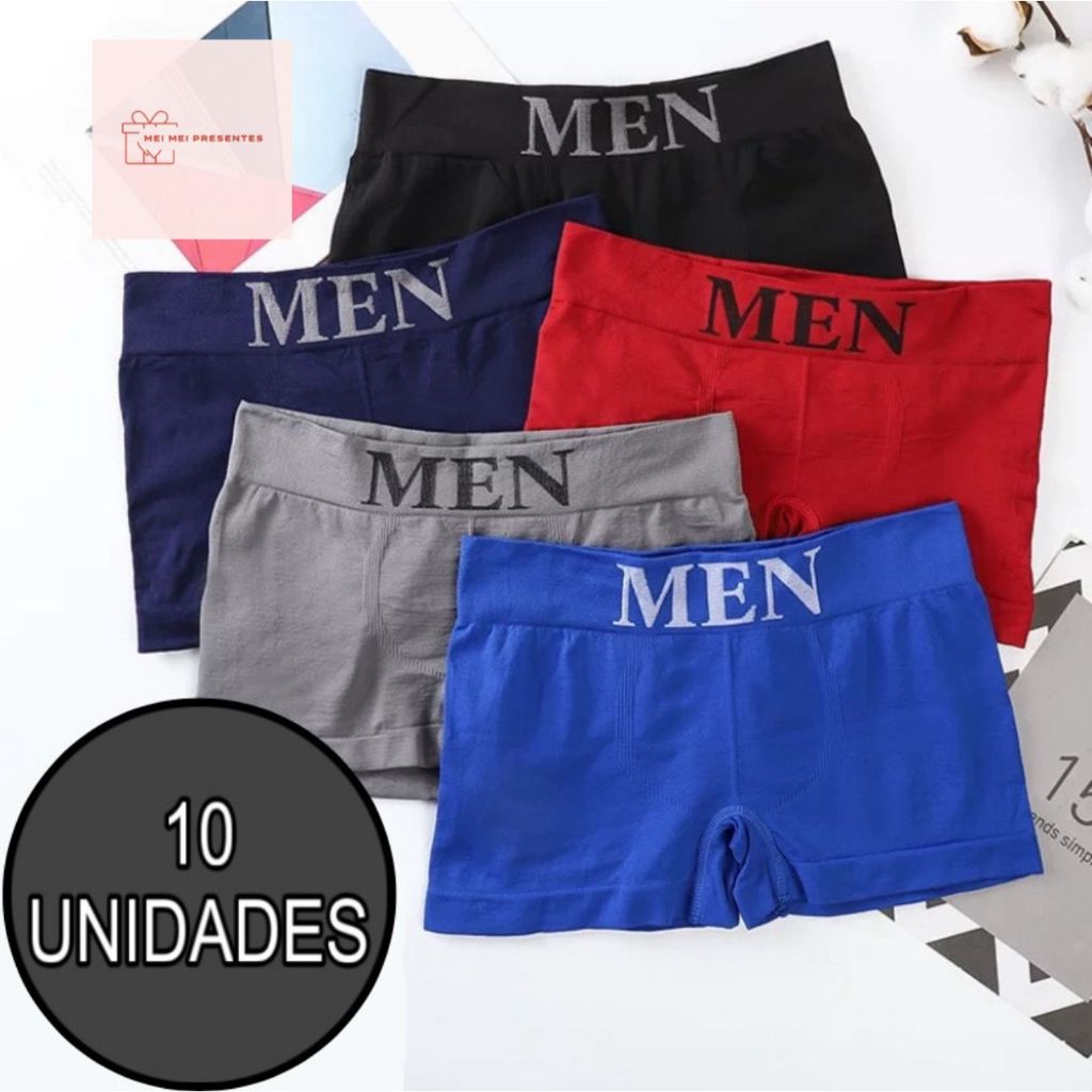 Kit 10 ou 3 Cuecas Boxers Masculina Cueca Adulto de Microfibra