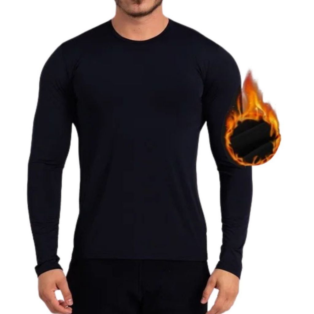 Camiseta peluciada Térmica Manga Longa Pra Frio