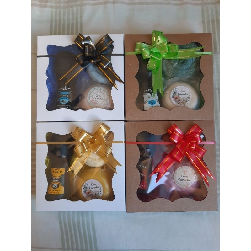presente lembrancinha masculino com desodorante sabonete e toalha