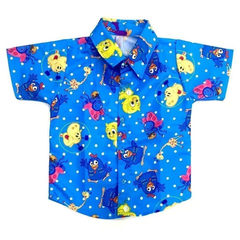 Camisa social galinha pintadinha tam 6 meses a 1 anos e 1.2 anos