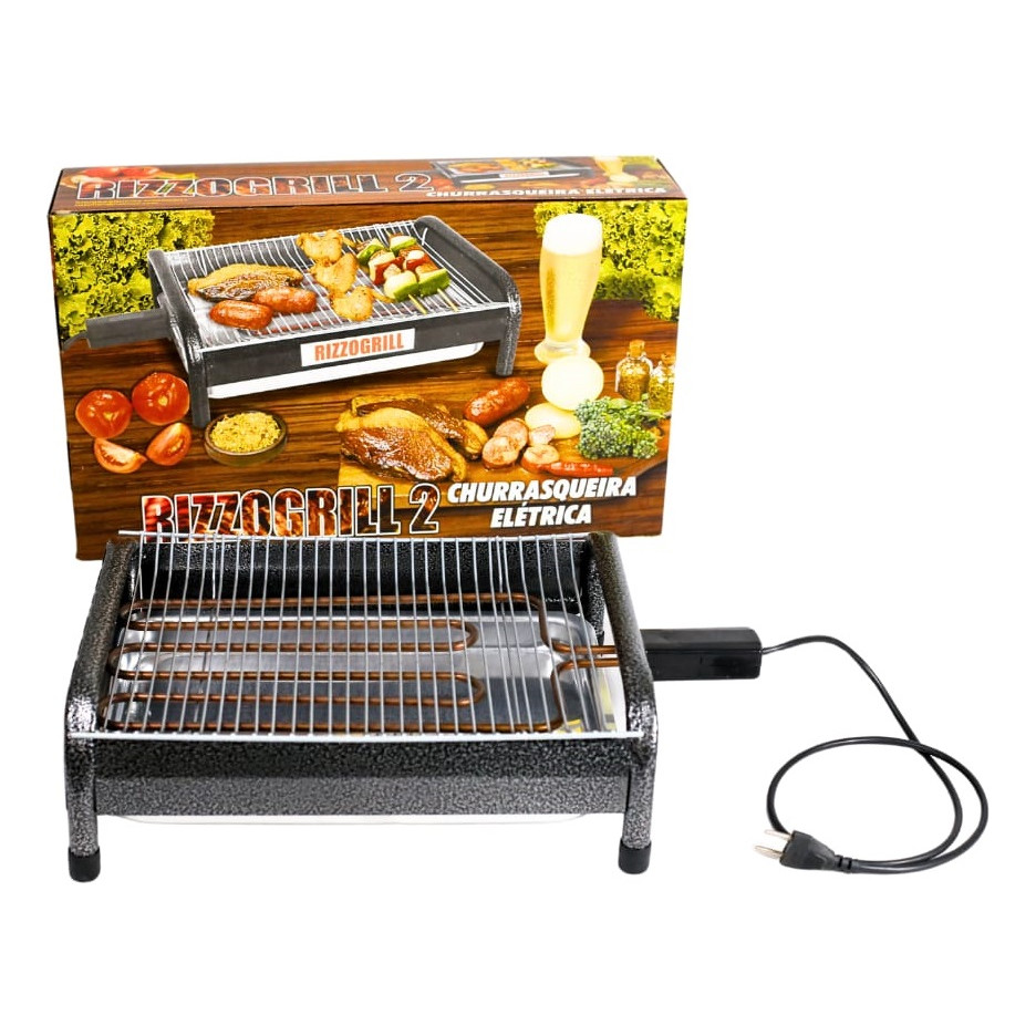 Churrasqueira Elétrica Grill Grelha Portátil Esmaltada Grand  Steak Anti-fumaça Resistência Industri