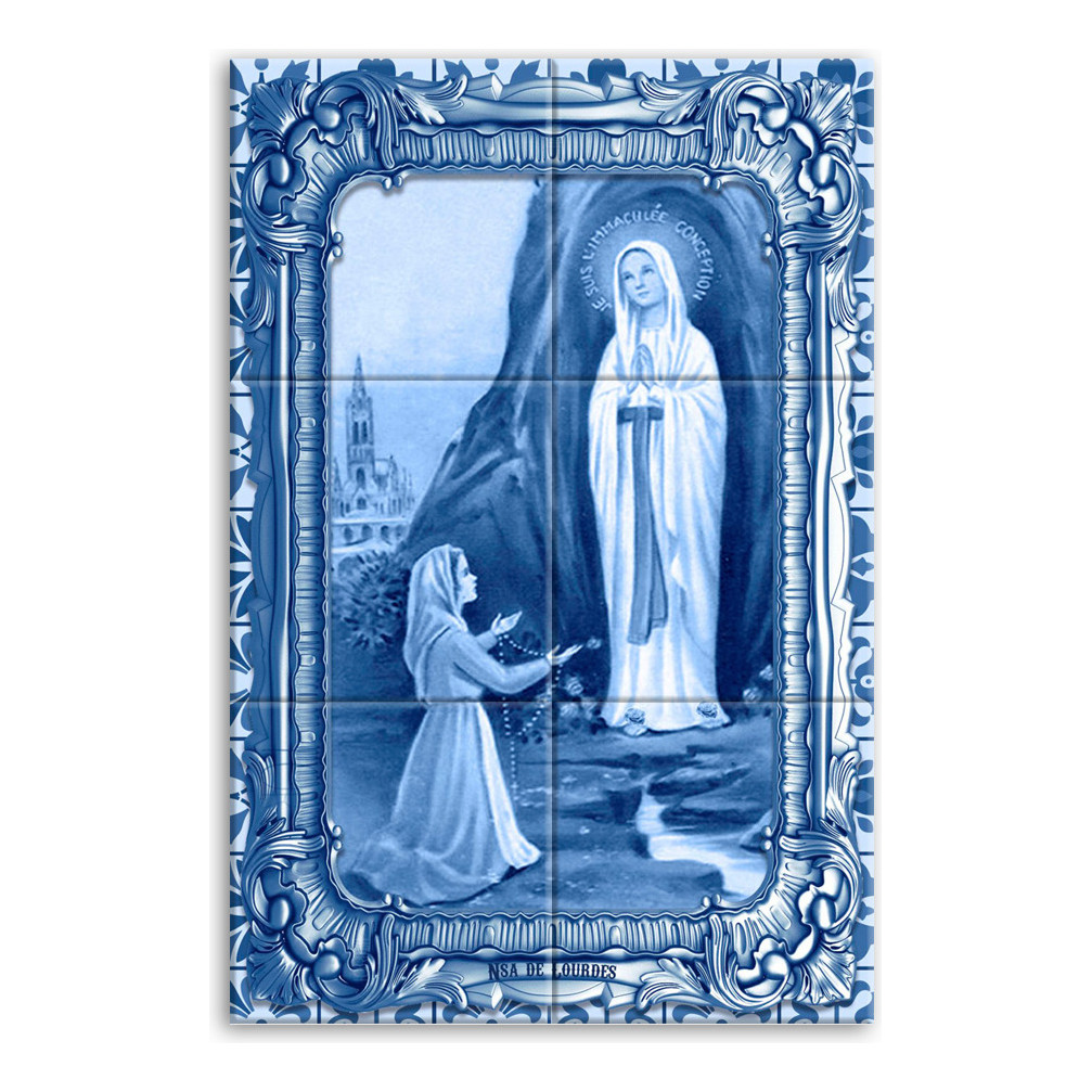 Quadro Decorativo Nossa Senhora De Lourdes Azulejo Portugues