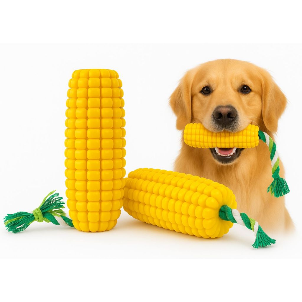 Brinquedo Pet de Voz de Milho com Corda para Cachorro, Limpeza de Dentes, Alívio da Ansiedade