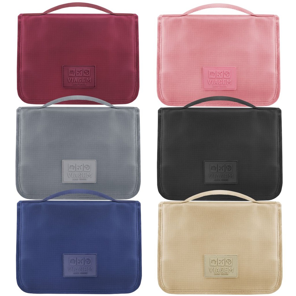 Nécessaire P/ Viagem Organizador Divisória Multiuso Cosméticos Acessórios Maquiagem Gancho Bolsa Mal