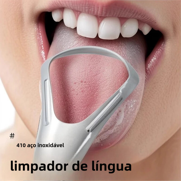 Limpador Raspador De Língua Em Aço Inox Para Hig