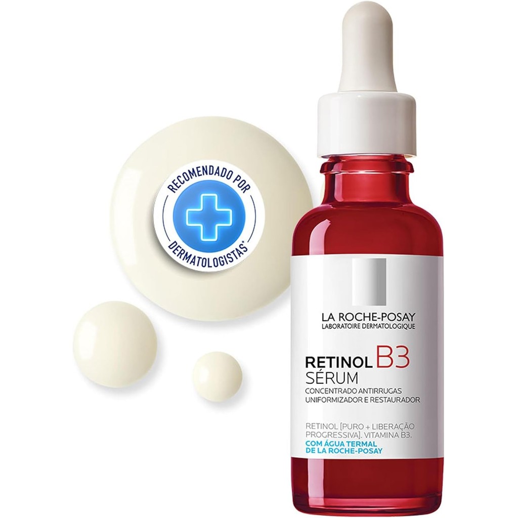 La Roche-Posay Retinol B3 Sérum Antirrugas, Retinol concentrado, Redução de rugas acentuadas, Vitami