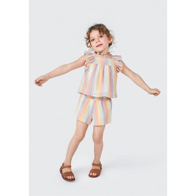 Blusa Bata Infantil Menina Toddler Com Babado Heri