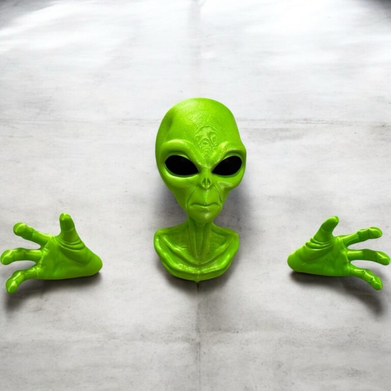 Busto Et Extraterrestre Verde De Parede