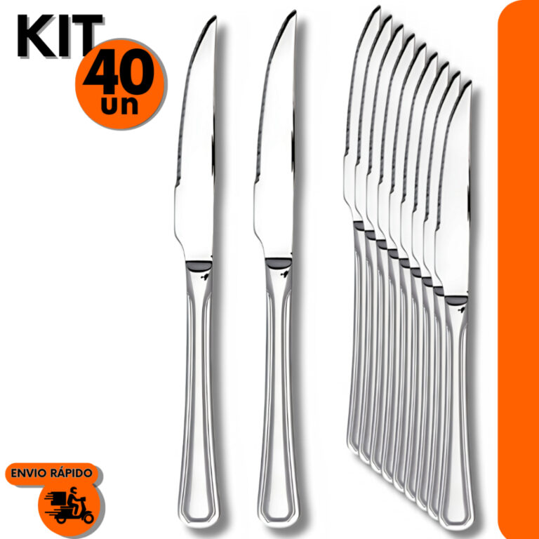 Kit 40 Facas de Mesa para Jantar Bar Casa e Restau