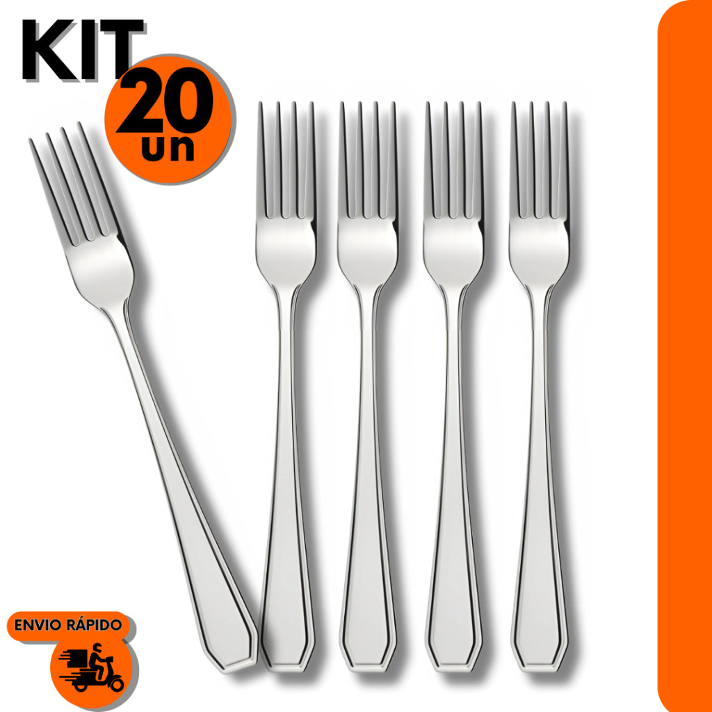 Kit 20 Garfos de Mesa para Jantar Bar Casa e Restaurante