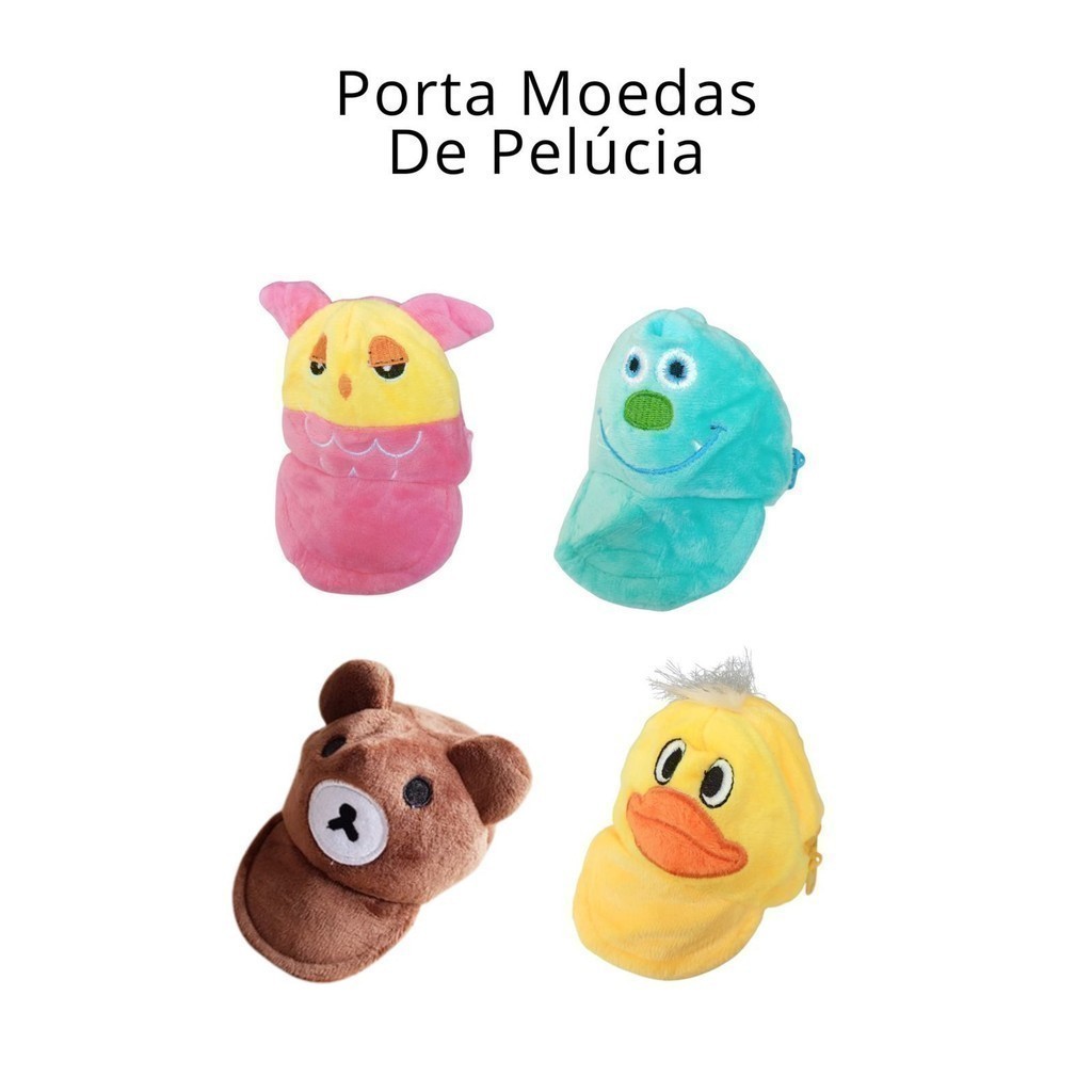 Porta-moedas de pelúcia multi-modelo de desenho animado / bolsa de moedas / bolsa de cartão