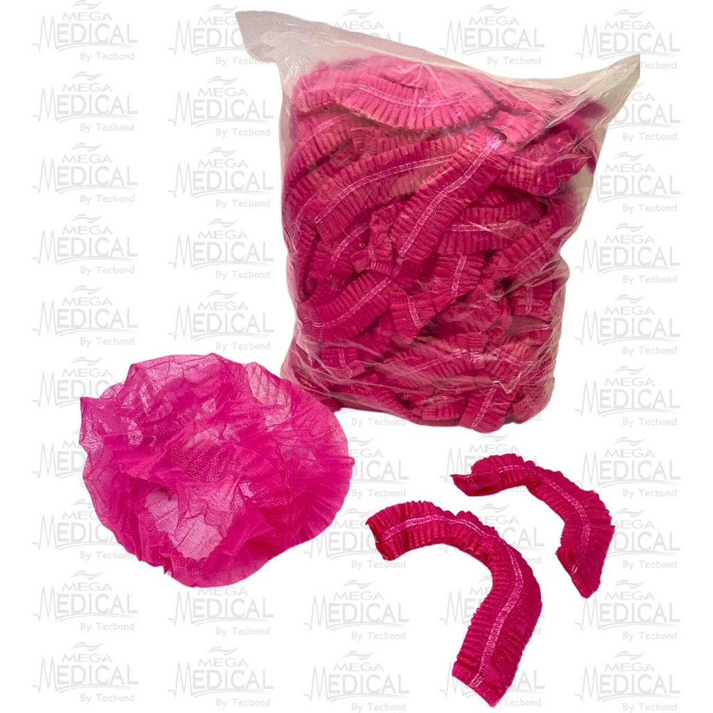 Touca Descatavel em TNT – Cor Pink Pacote 100 UN – c/ Anvisa – Touca De procedimento