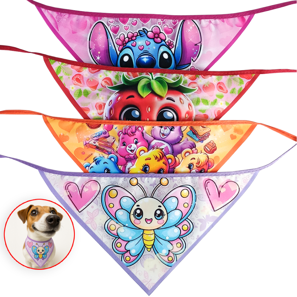 Kit Bandana Pet Fêmea Star 10, 30 ou 50 Unidades – Pet Shop Banho E Tosa Laços p/Cães e Gatos