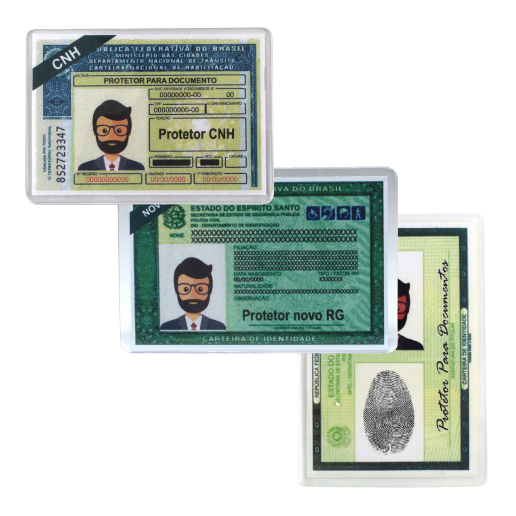 Capa Porta CNH RG Acrílica Carteira Habilitação Protetor Documentos Rígido Escolha seu Modelo e Kit