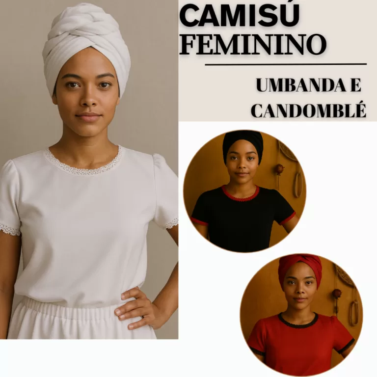 Camisú Feminino Umbanda e Candomblé com Renda Pr