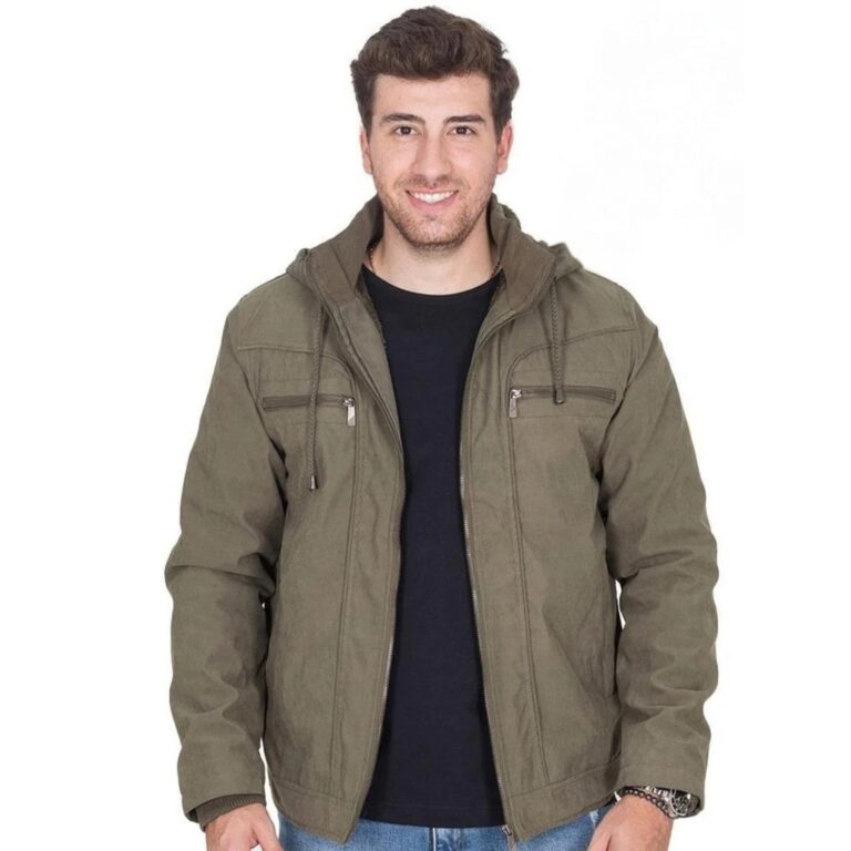 Jaqueta Masculina Sarja Forrada Com Pelo Capuz Rem