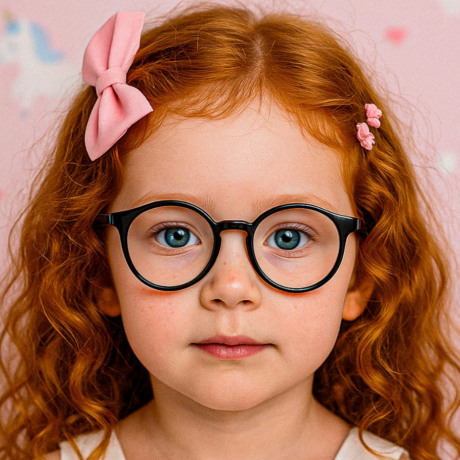 Armação Redonda Infantil Estilo Retrô Para Meninos e Meninas Super Leve e Flexível