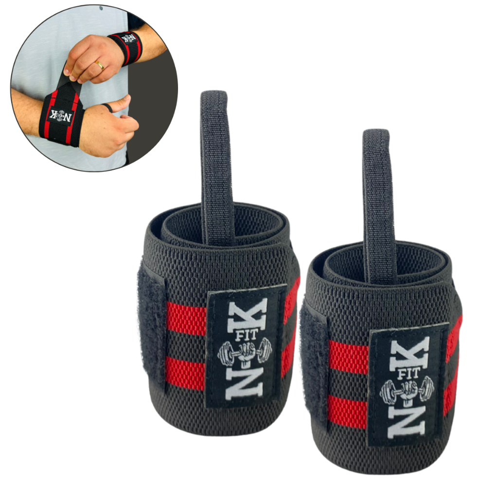 Munhequeira Elástica Ajustável Par Compressão Protetor de punho levantamento de peso LPO Cross