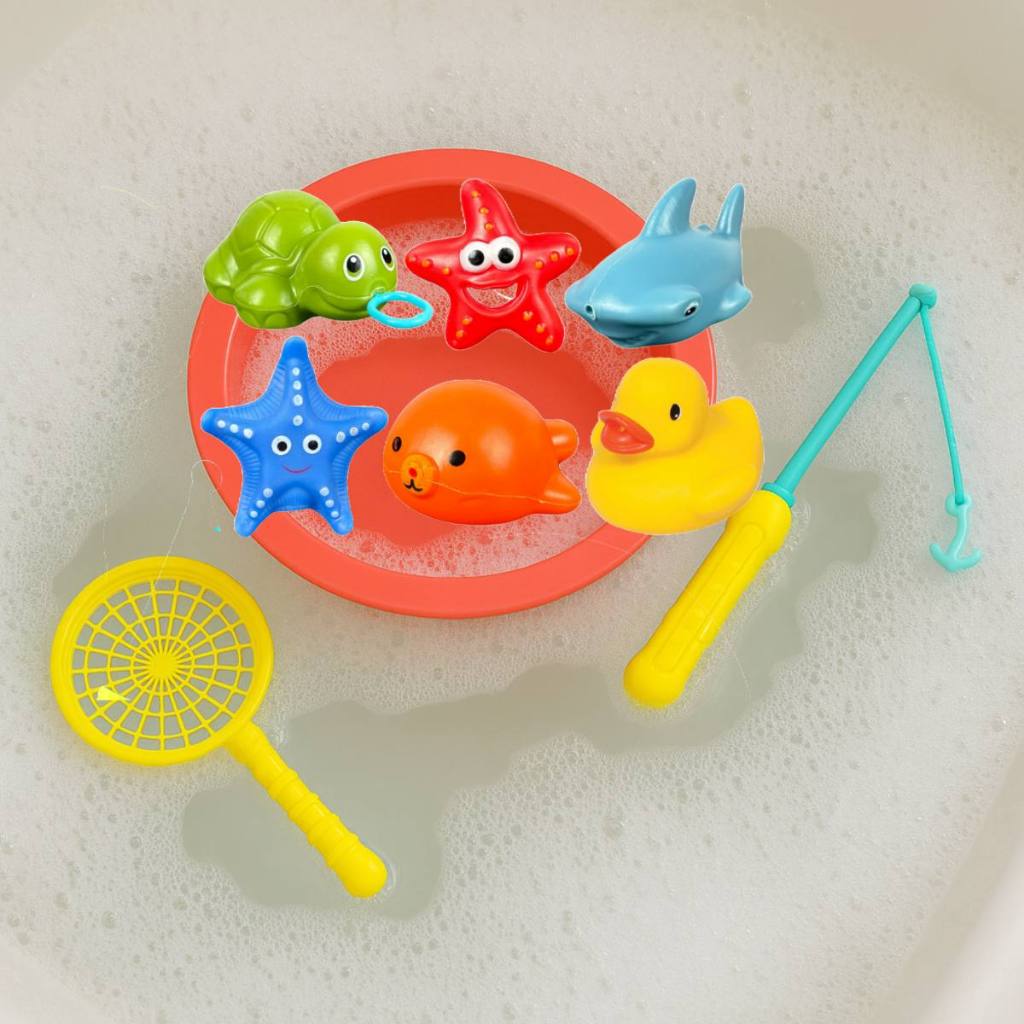 Kit Brinquedo de Pescaria Infantil para Banho/Piscina Coordenação Motora e Diversão na Água DTY0958