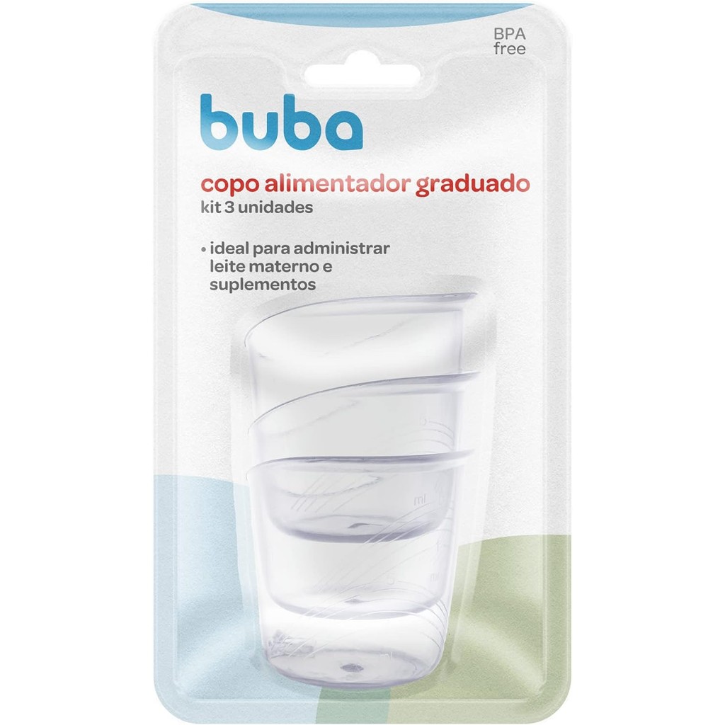 Copo Alimentador Amamenta Graduado 35ml Com 3 Unidades Buba