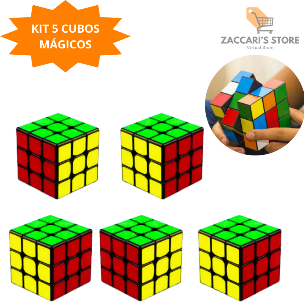 Kit 5 Cubos Mágicos 3X3X3 Profissional Original
