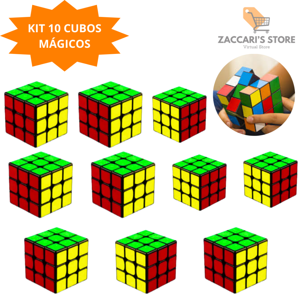 Kit 10 Cubos Mágicos 3X3X3 Profissional Clássico Original