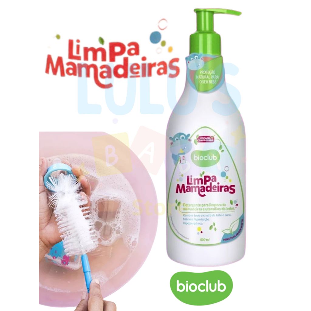 Limpa Mamadeiras Bioclub 500ml Detergente Líquido Desengordurante, Produto Orgânico e Vegano – Bebês