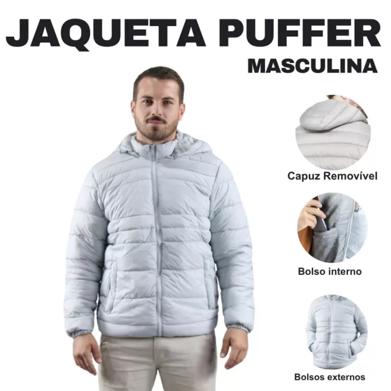 JAQUETA PUFFER COM CAPUZ BOBOJACO MASCULINO
