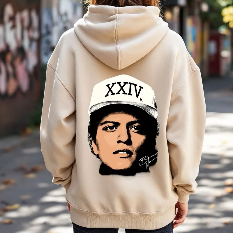 Moletom Canguru Artista Capuz Bruno Mars Música Internacional Show Blusa de Frio Agasalho Cantor Pop