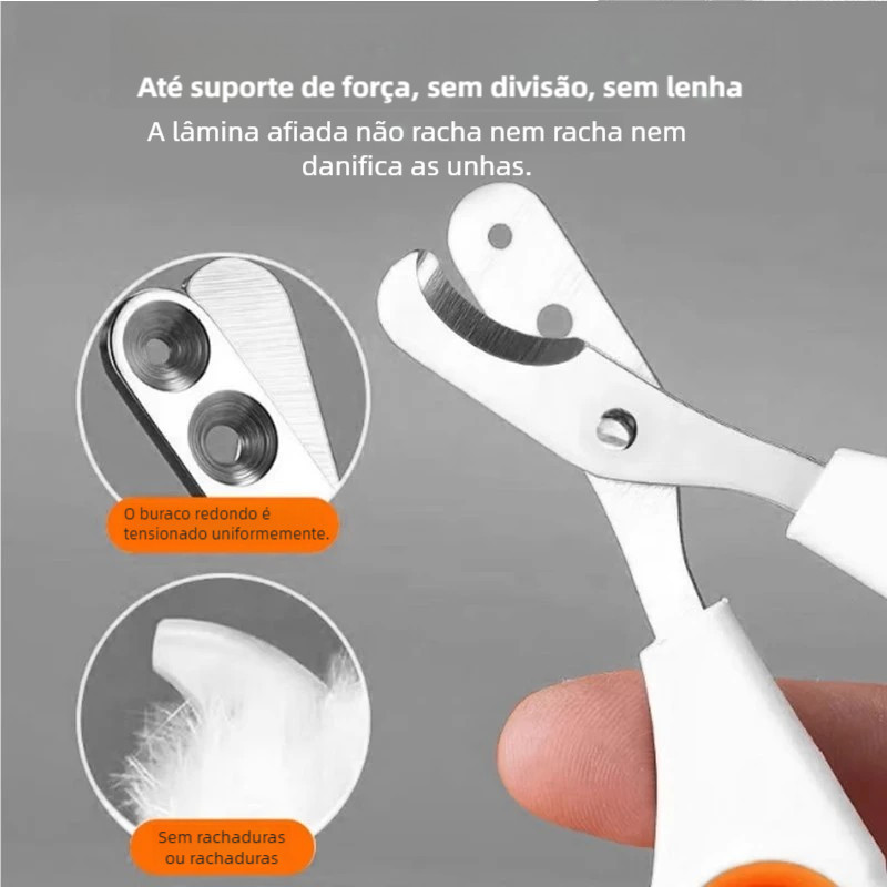 ortador De Unhas Alicate Com Furo Para Gato Corte Preciso Evita Sangramento Aço Inoxidável Tesoura L