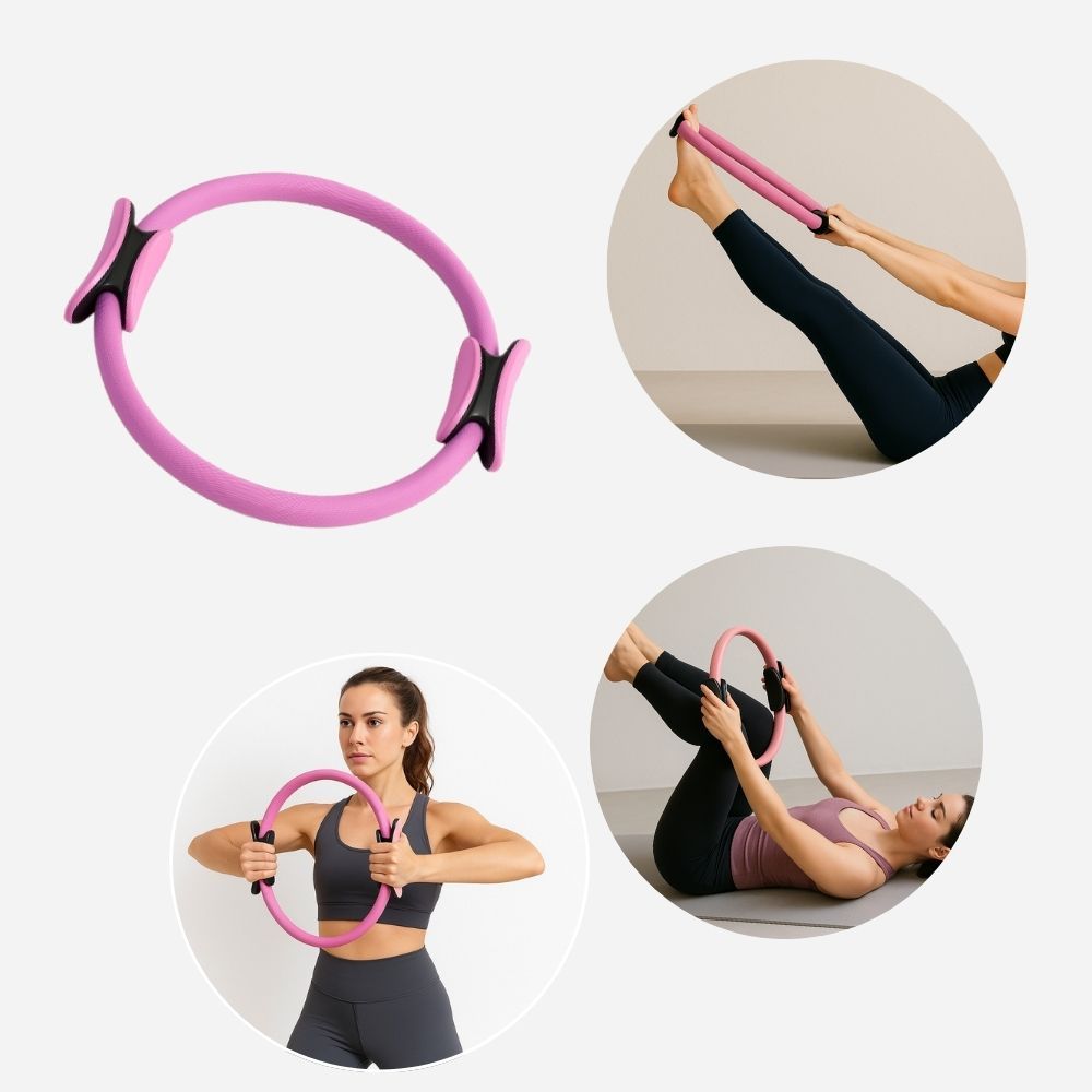 Anel Pilates Yoga  Aro Tonificador Fitness para Pernas, Glúteos, Braços e Abdômen  Exercícios, Along