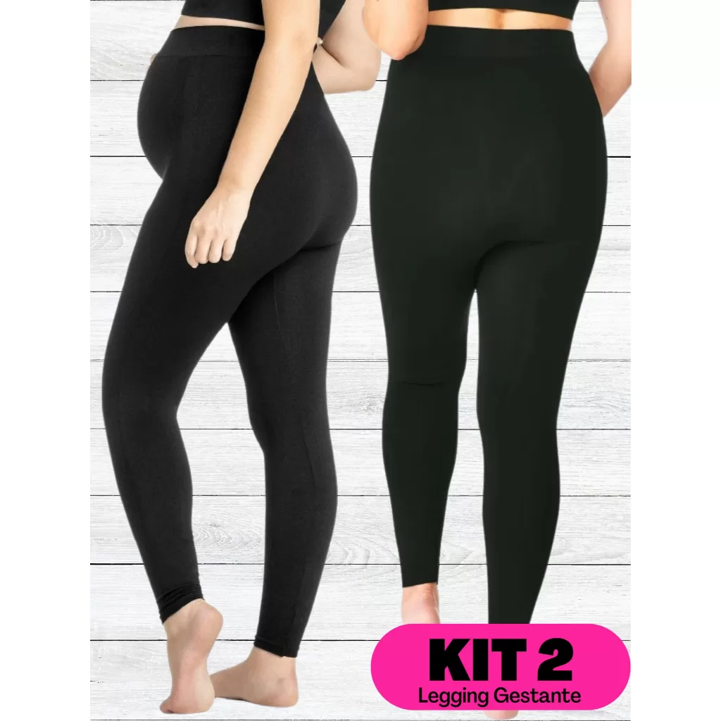 Combo 2 Peças Legging Para Gestantes Calça Comprida Confortável Anatomico